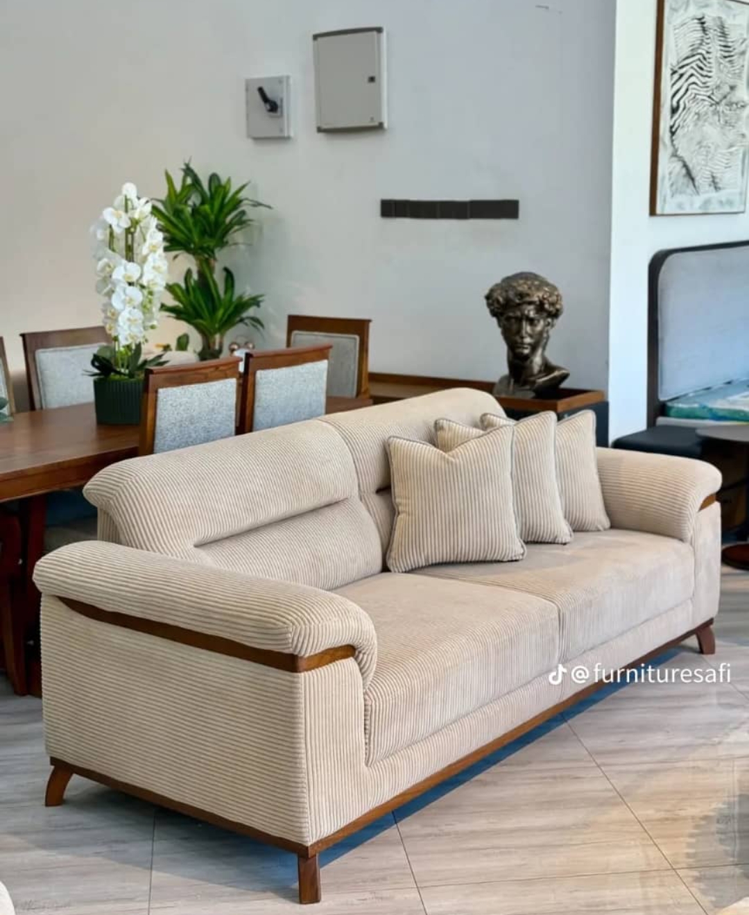 Classic Comfort Fabric Sofa (3-Seater)